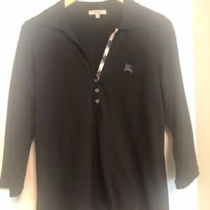 Burberry 3 qtr length sleeve womens polo - size l